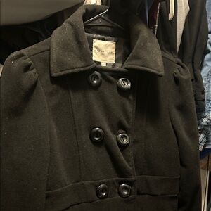 Copper Key Classic Black Kids Pea Coat 14/16